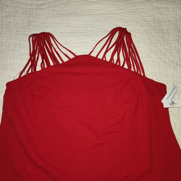 NWT Shelby & Palmer Womens Sz 3X Dress Strappy Sleeve Red Stretch - Picture 7 of 9
